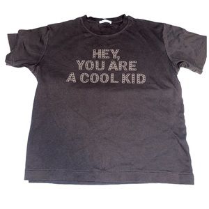 Zara- Men’s Studded “Hey, You Are A Cool Kid” T-shirt- Sz Large- NEW W/O TAGS
